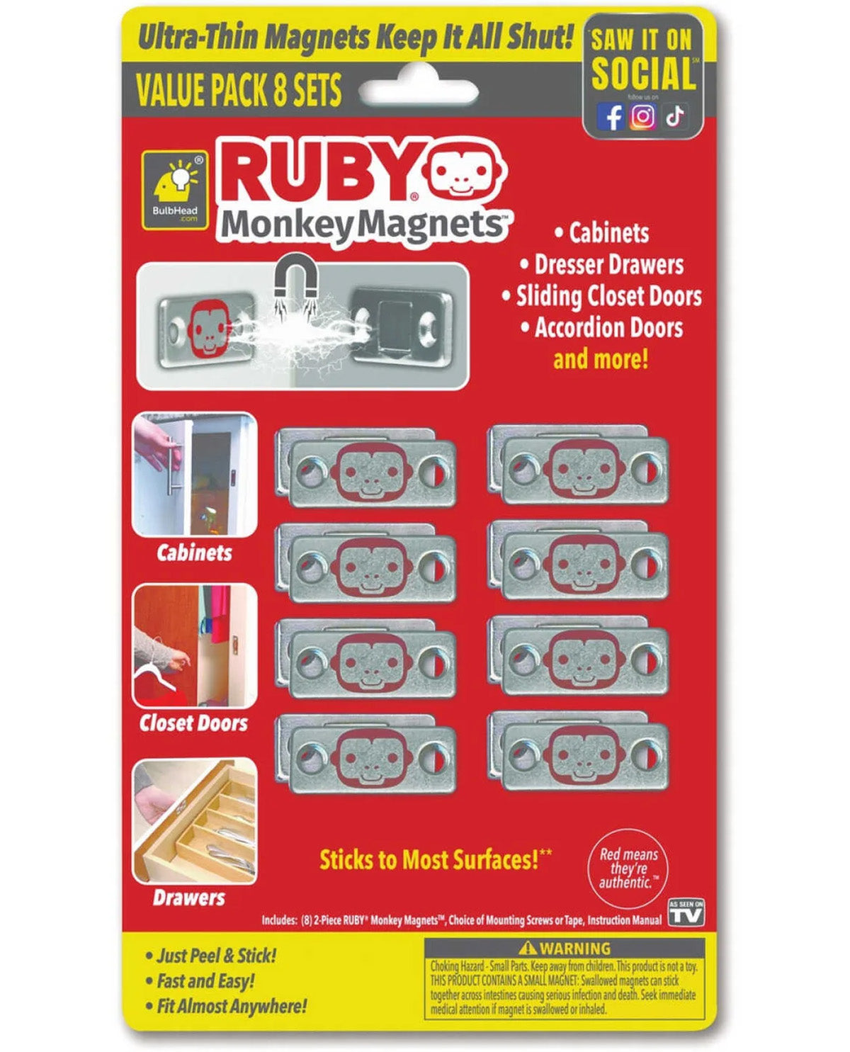 Ruby Monkey Magnets