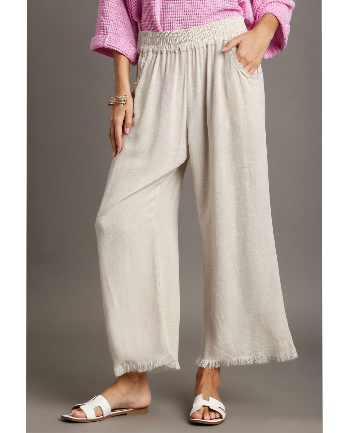Umgee Linen Wide Leg Pant
