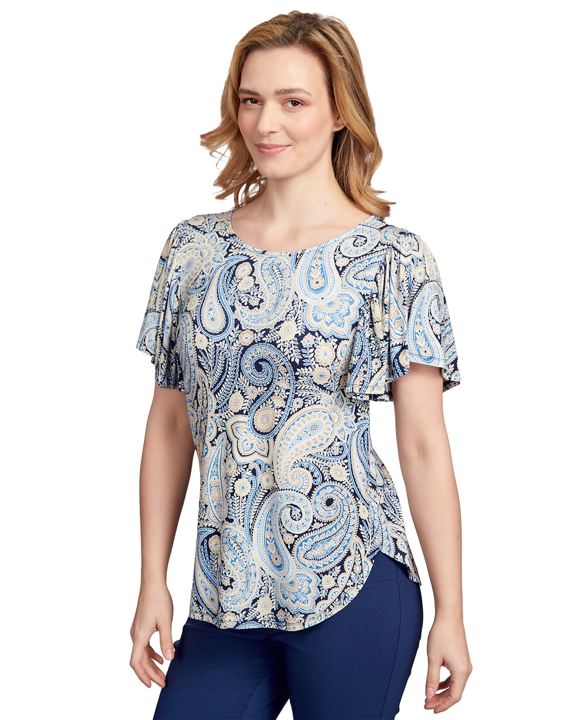 Ruby Road Missy Must Haves Scoop Neck Summer Paisley Top