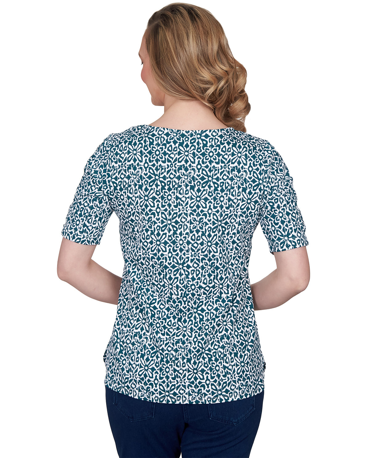 Ruby Road Missy Must Haves Ballet neck Interlock Knit Top