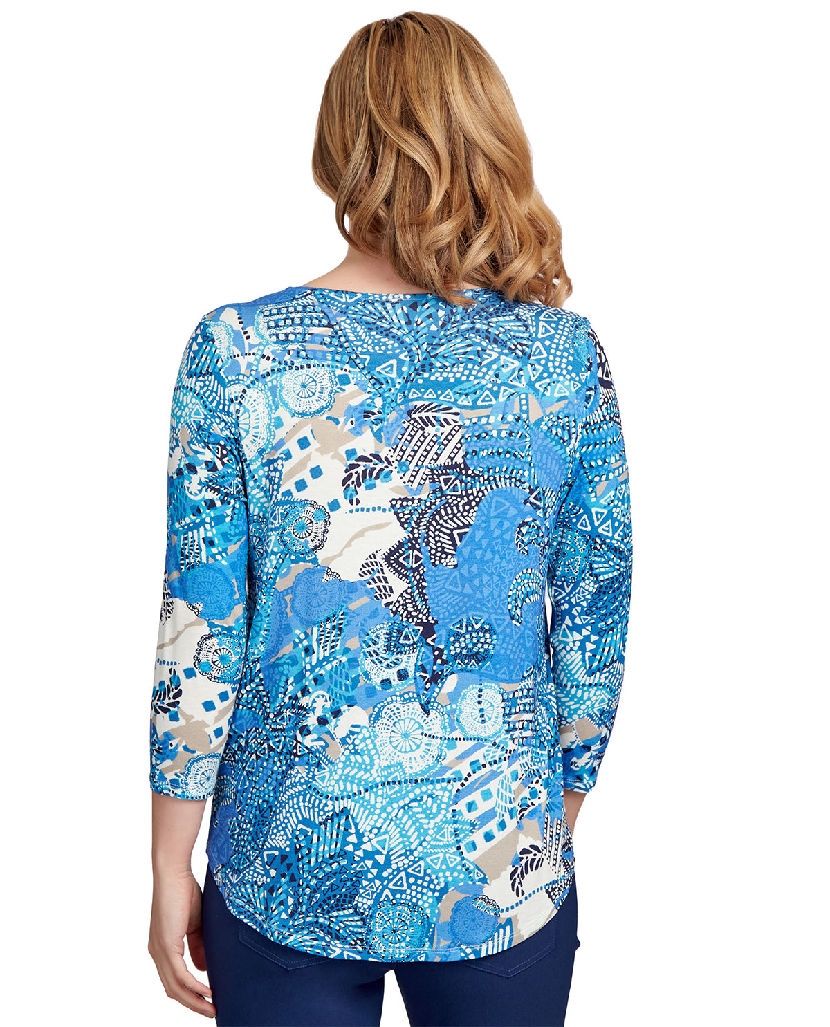 Ruby Road Missy Must Have II V-Neck with Ring Overlay Top