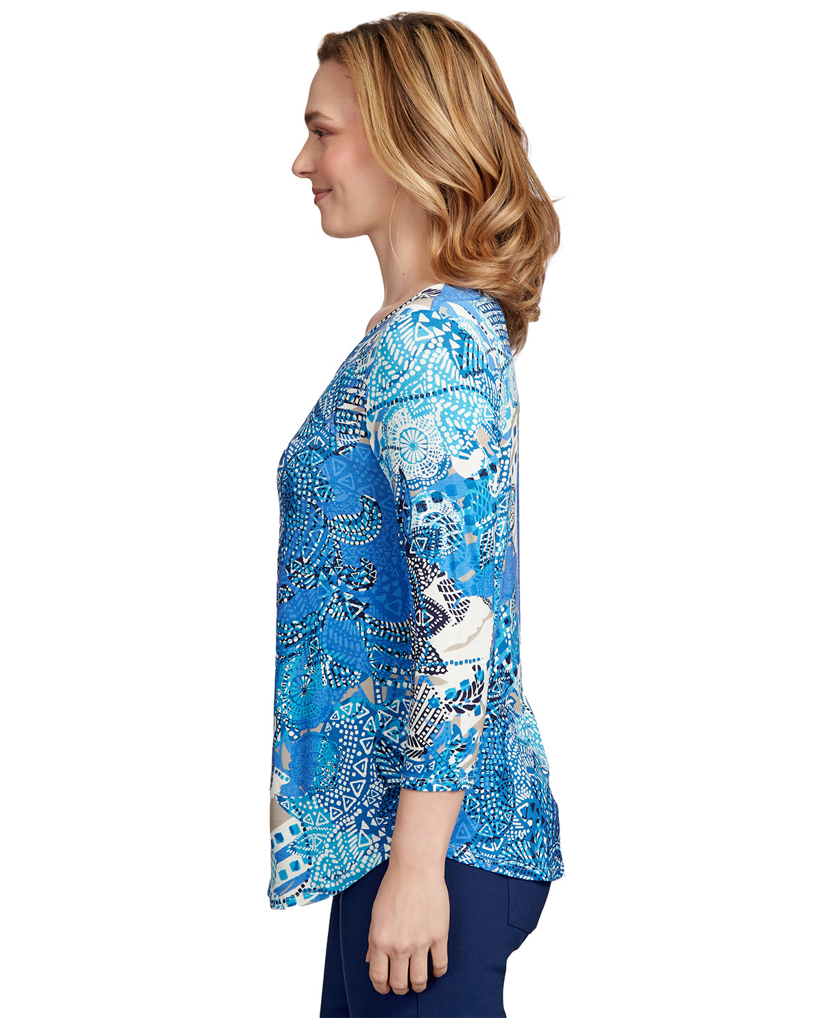 Ruby Road Missy Must Have II V-Neck with Ring Overlay Top