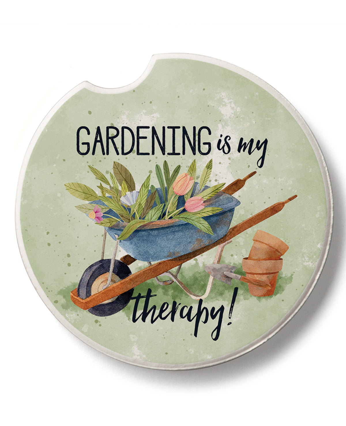 "Gardening Is My Therapy" Car Coaster
