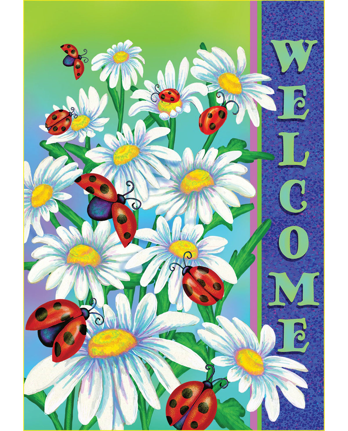 Ladybugs Spring Garden Flag