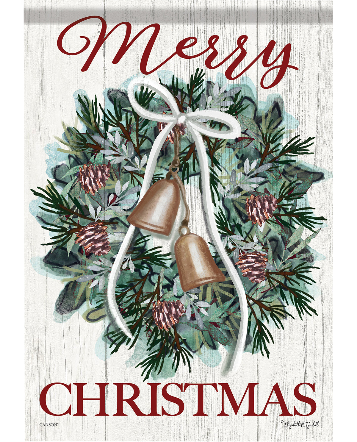 Wreath & Bells Garden Flag