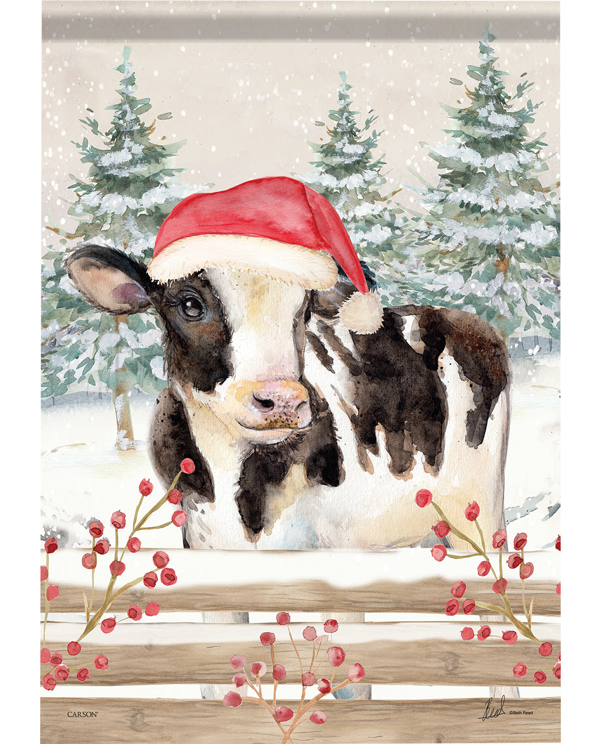 Christmas Cow Garden Flag