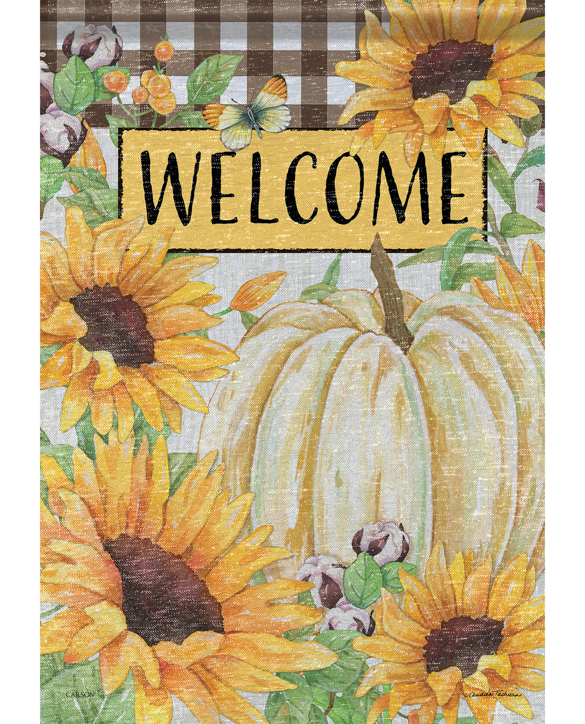 Fall Sunflower Shimmer Garden Flag