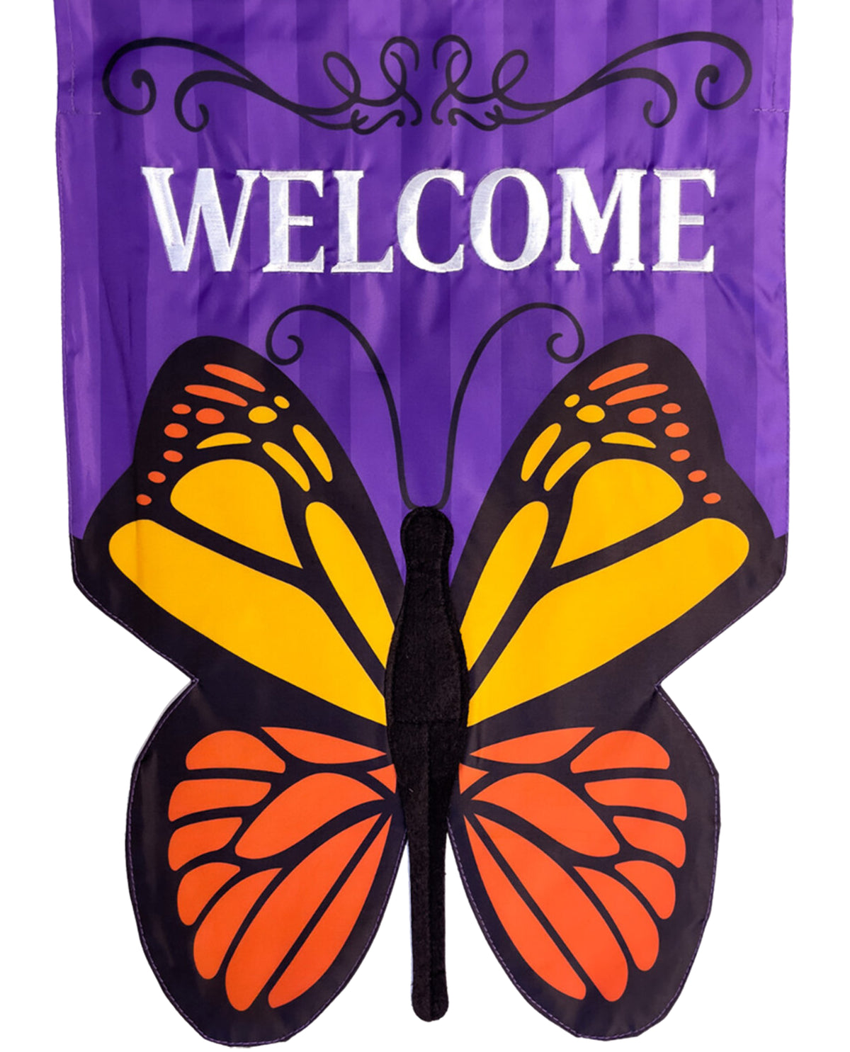 Butterfly Welcome 3D Garden Flag