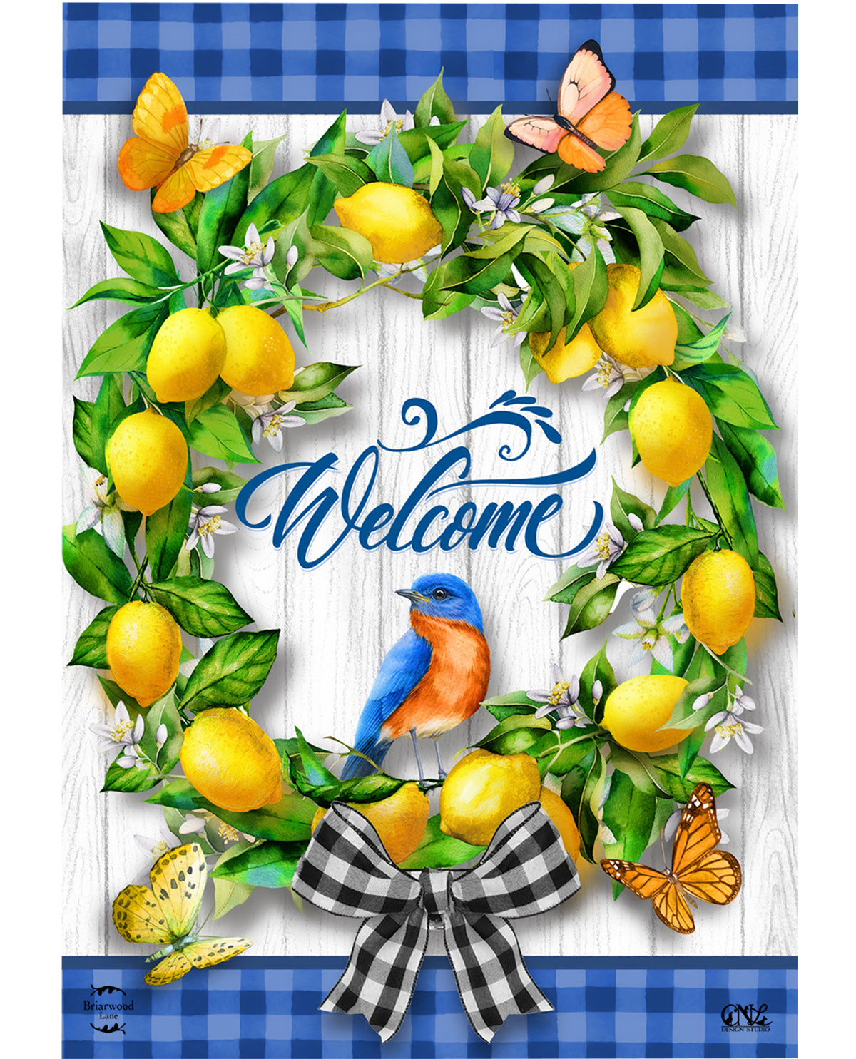 Lemon Wreath Garden Flag