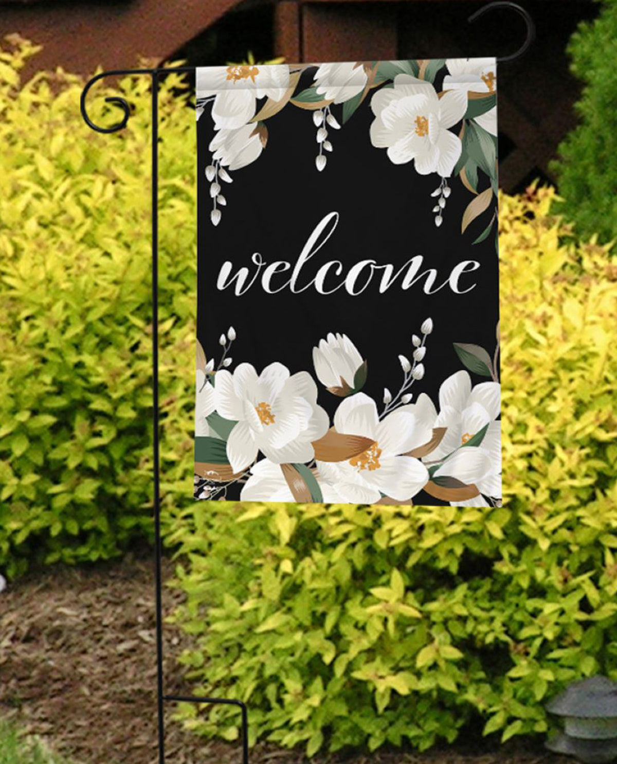 White Magnolias Garden Flag