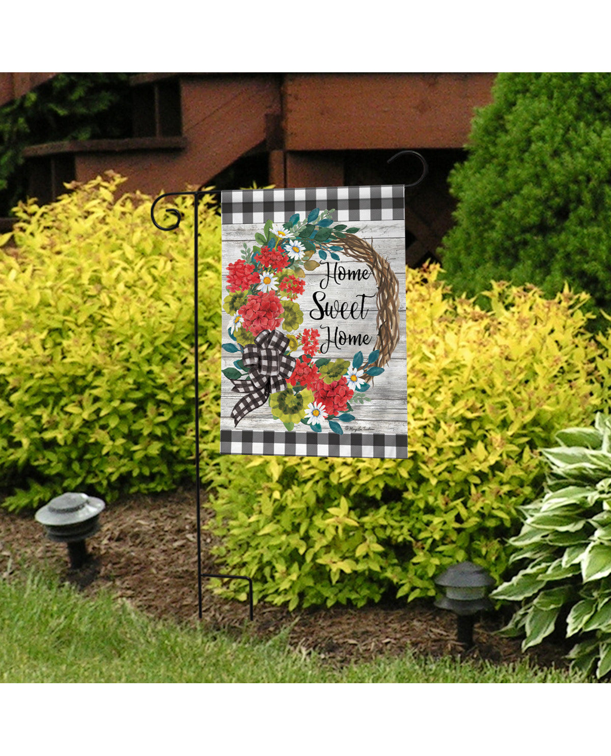 Geranium Wreath Summer Garden Flag