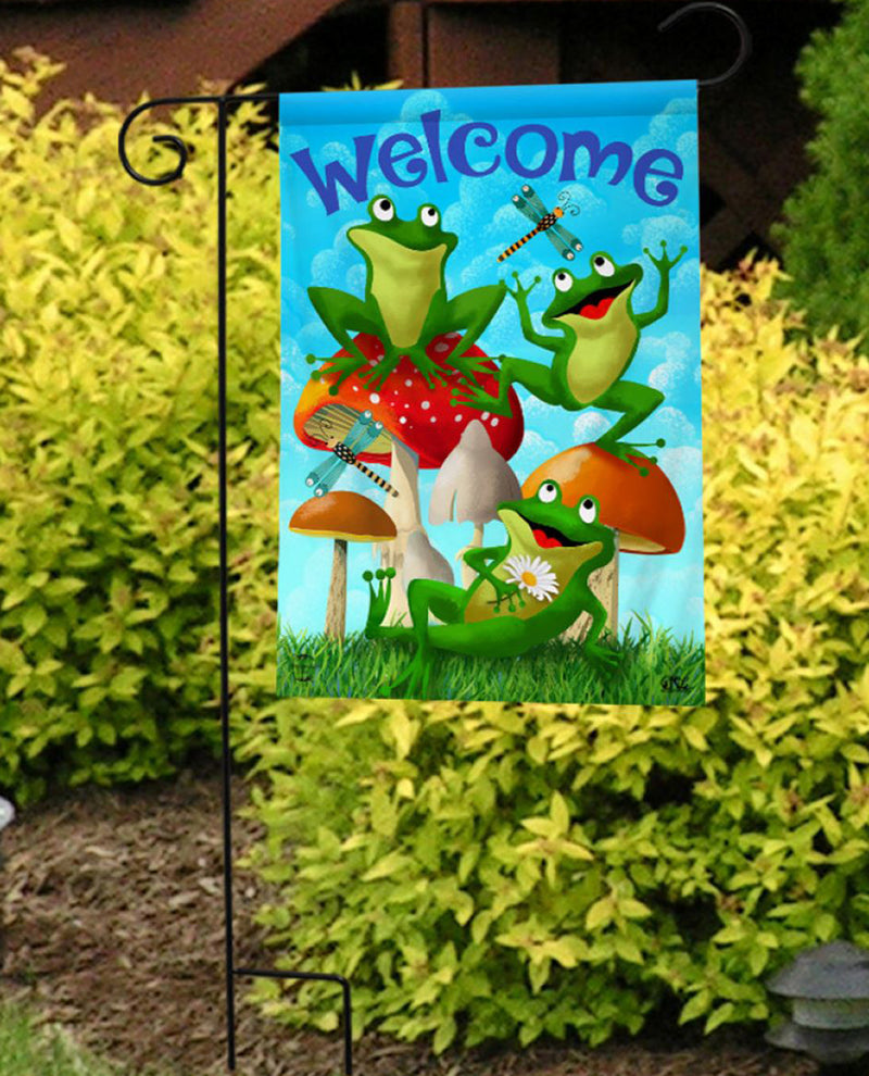 Happy Frogs Garden Flag