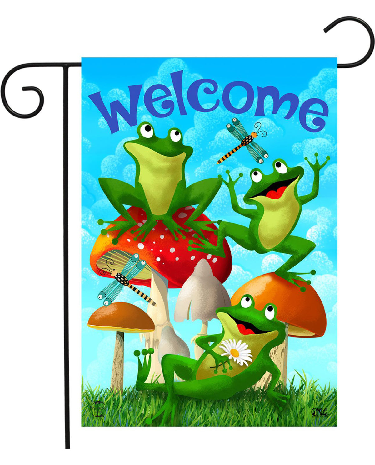 Happy Frogs Garden Flag