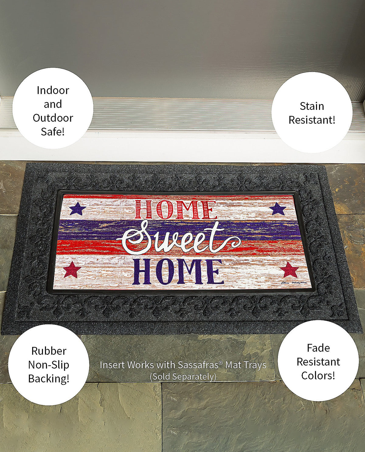 Patriotic Home Sweet Home Sassafras Switch Mat