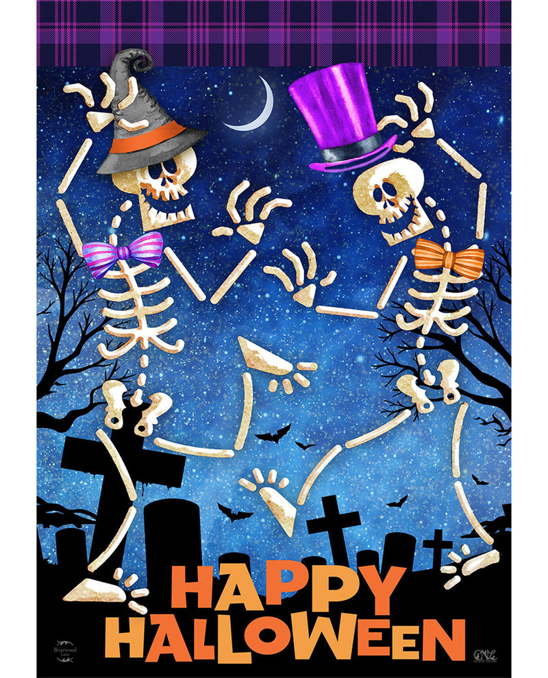 Dancing Skeletons Halloween House Flag
