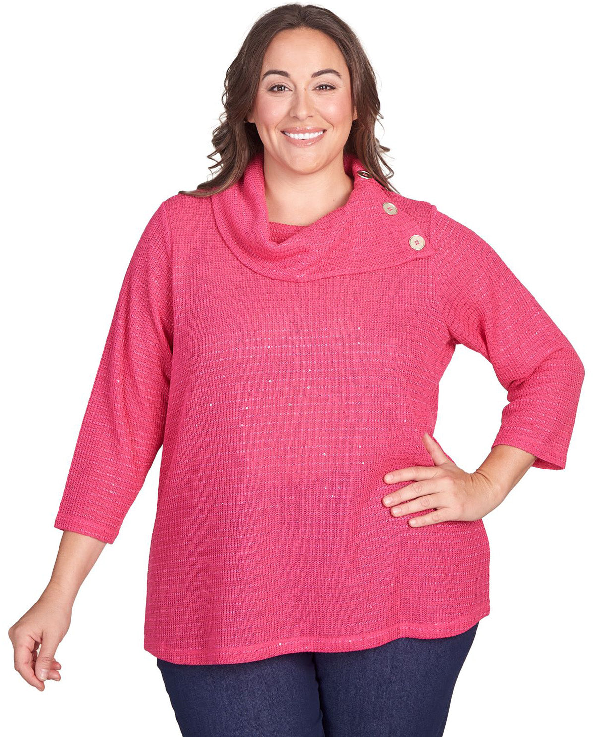 Ruby Road Must Haves II Solid Sequin Knit Top