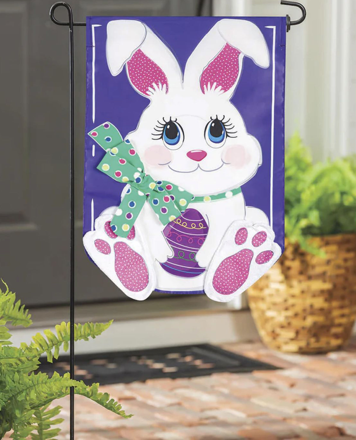 Easter Bunny Applique Garden Flag