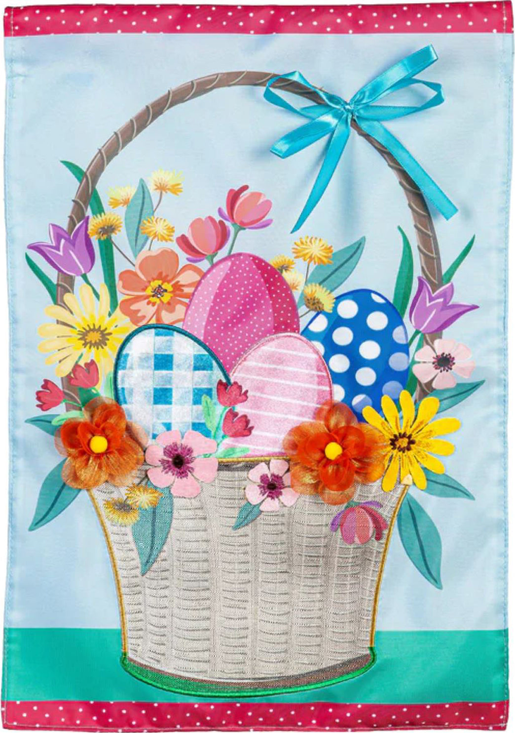 Easter Basket Applique Garden Flag