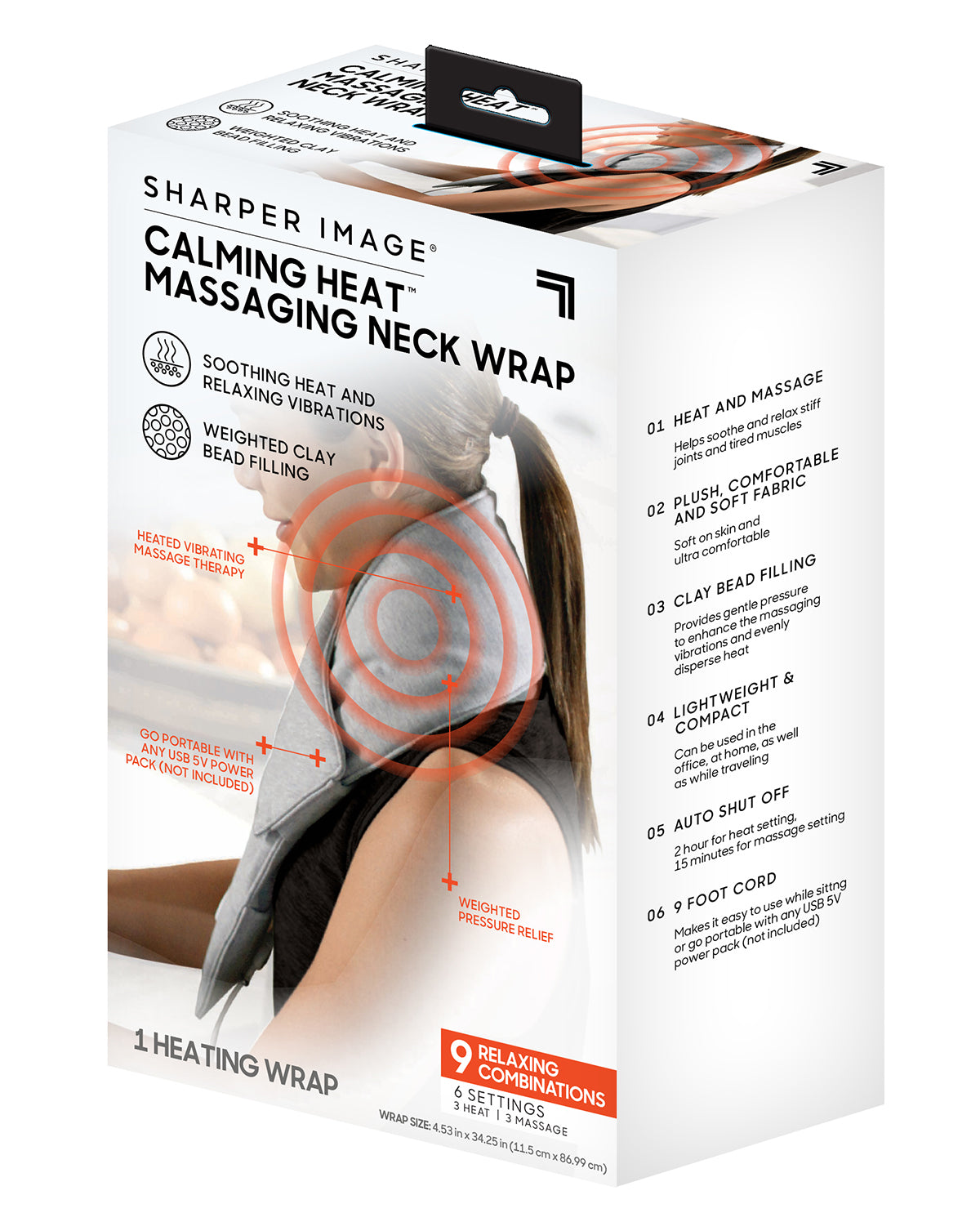 Sharper Image Calming Heat Massaging Neck Wrap