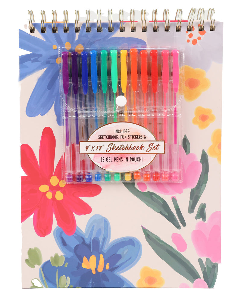 Sketchbook/Gel Pen Set - Flowers