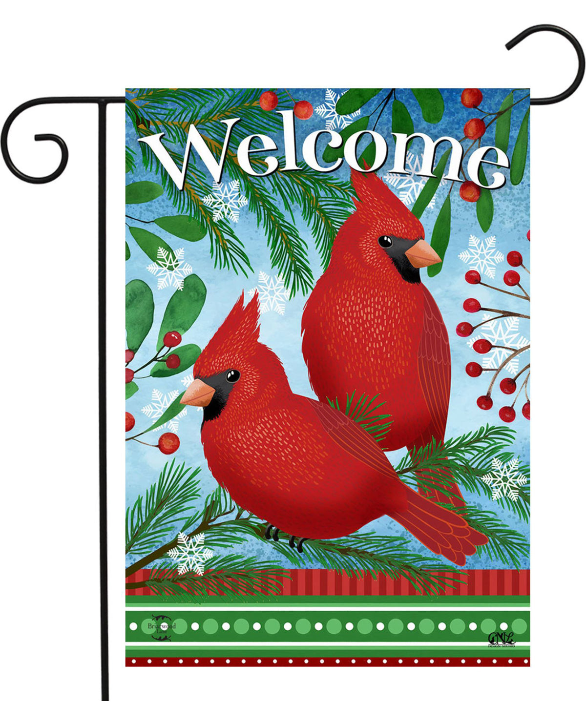 Welcome Cardinals Winter Garden Flag