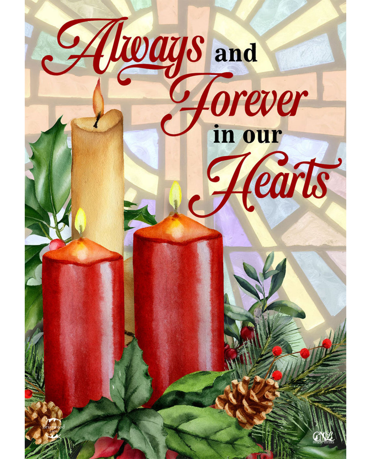 Christmas Candle Bereavement Garden Flag