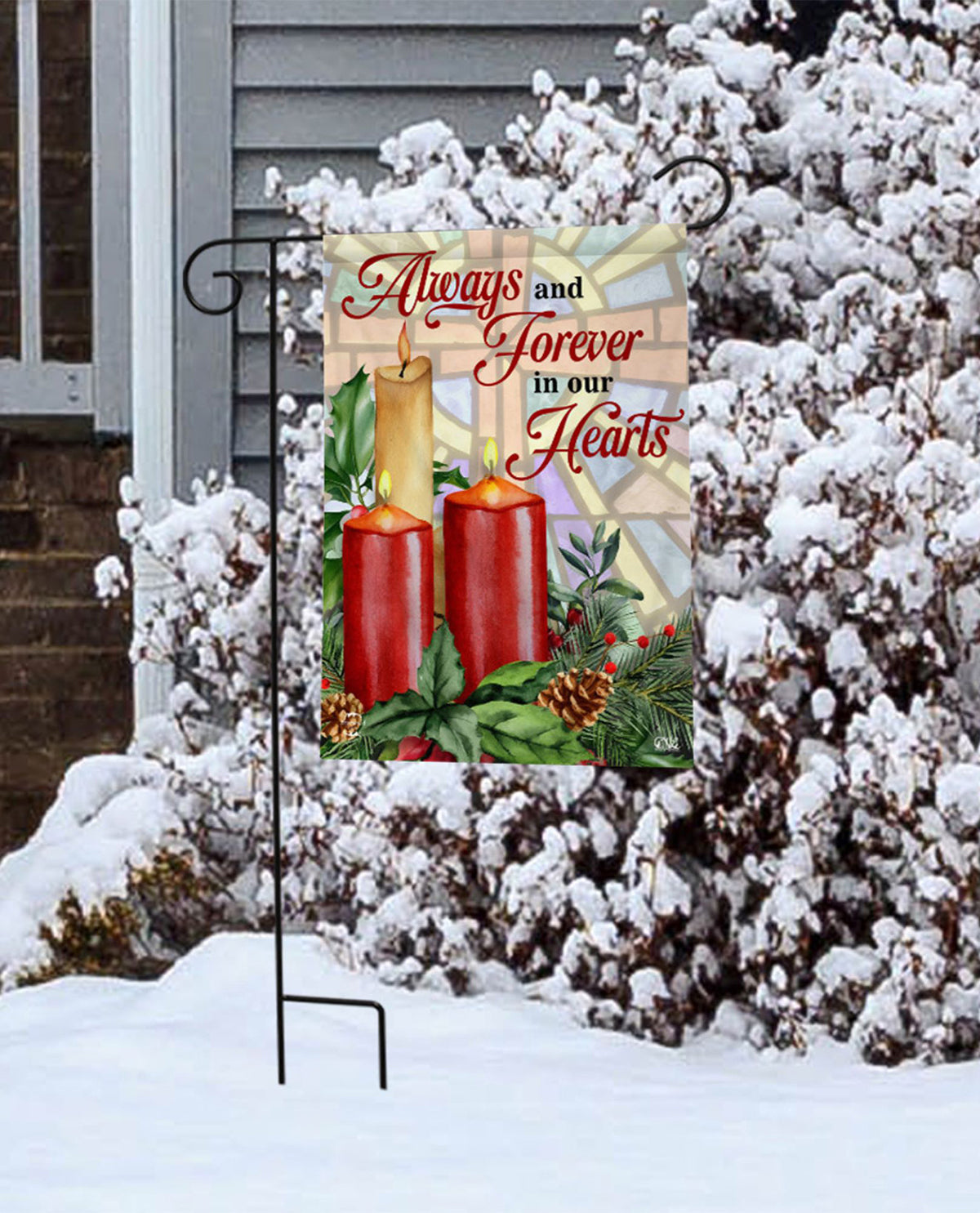 Christmas Candle Bereavement Garden Flag