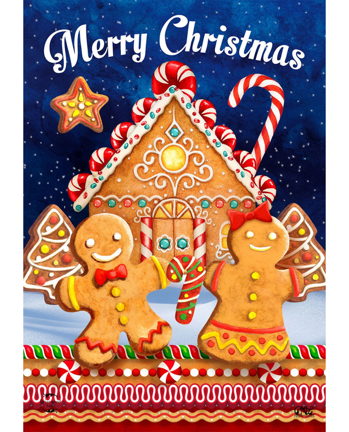 Gingerbread House Christmas Garden Flag