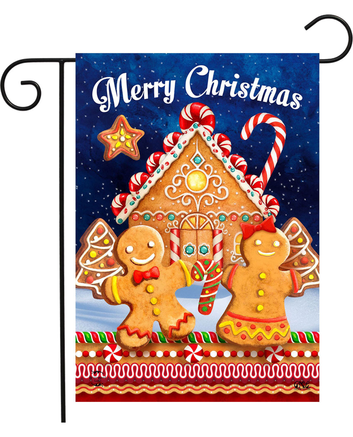 Gingerbread House Christmas Garden Flag