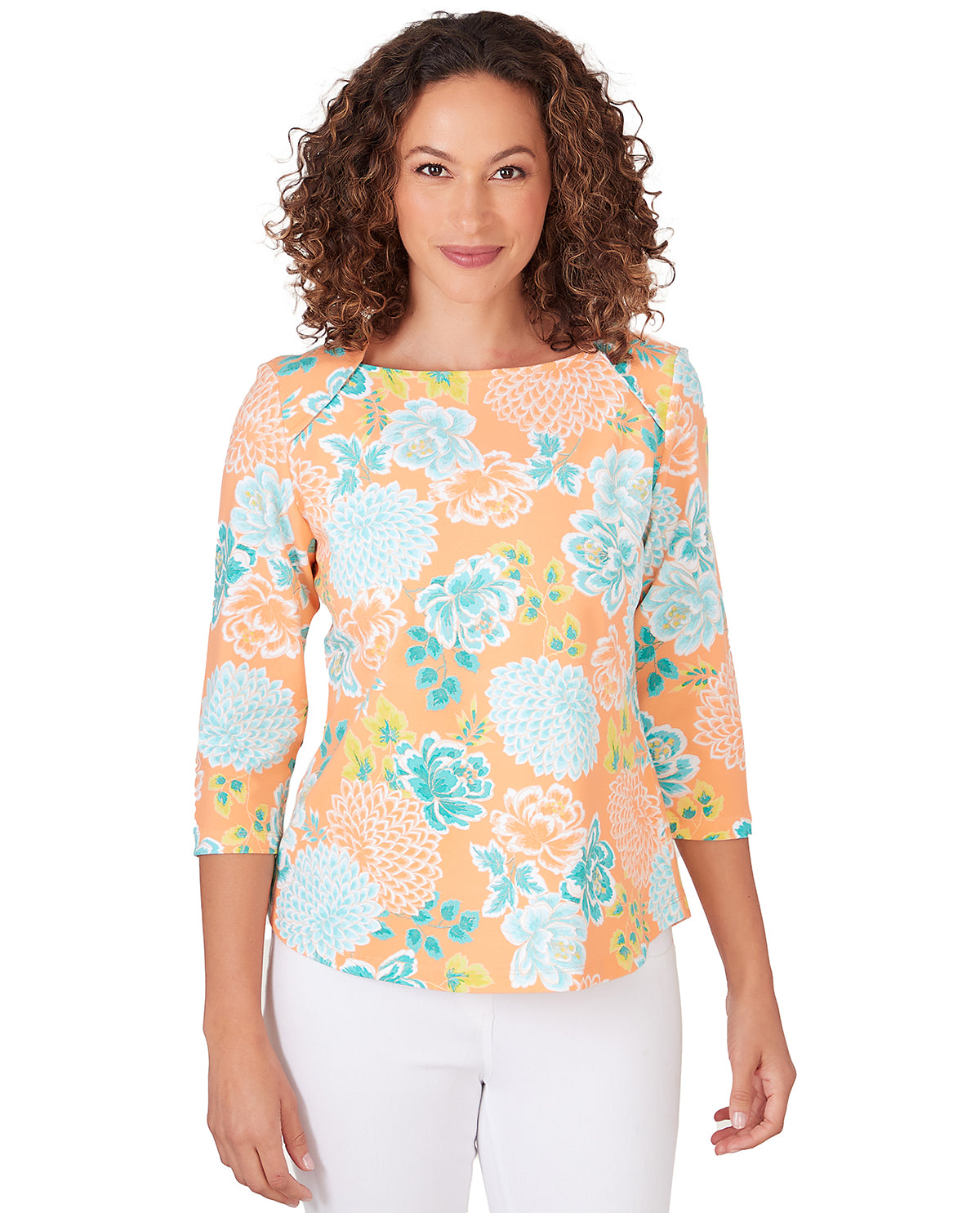 Ruby Road Spring Breeze Japanese Mums Knit Top