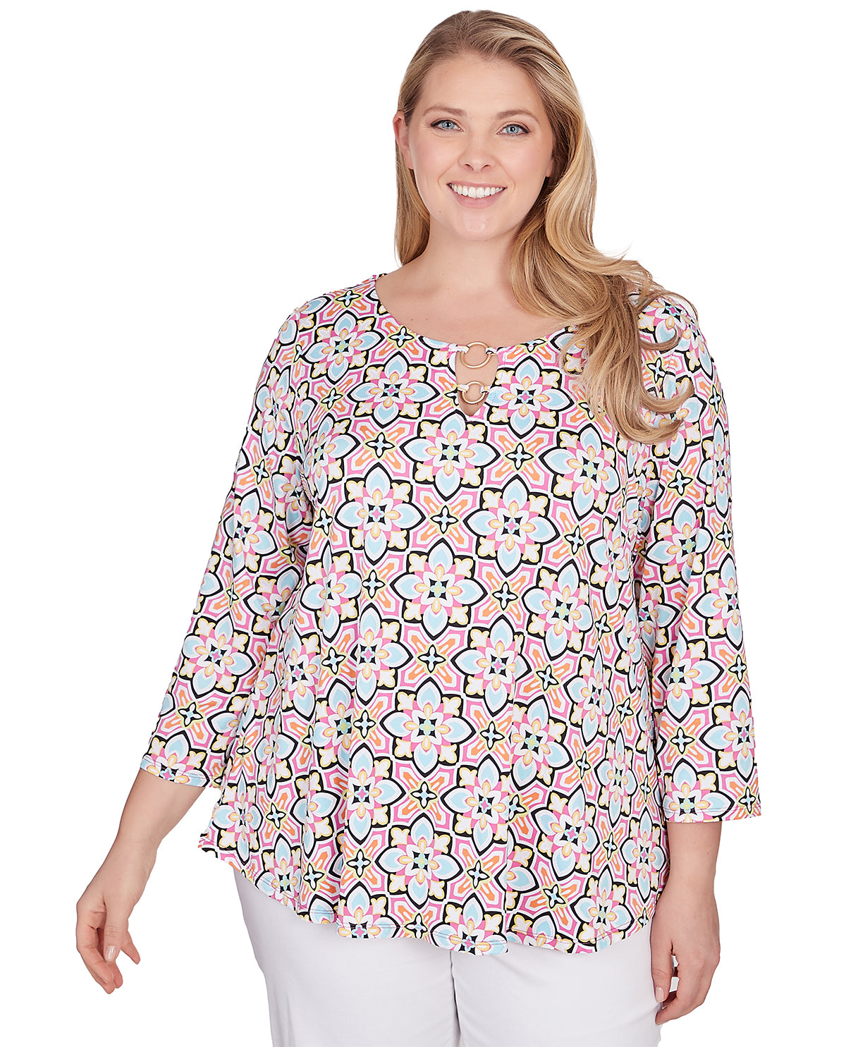 Ruby Road Tropical Twist Print Top