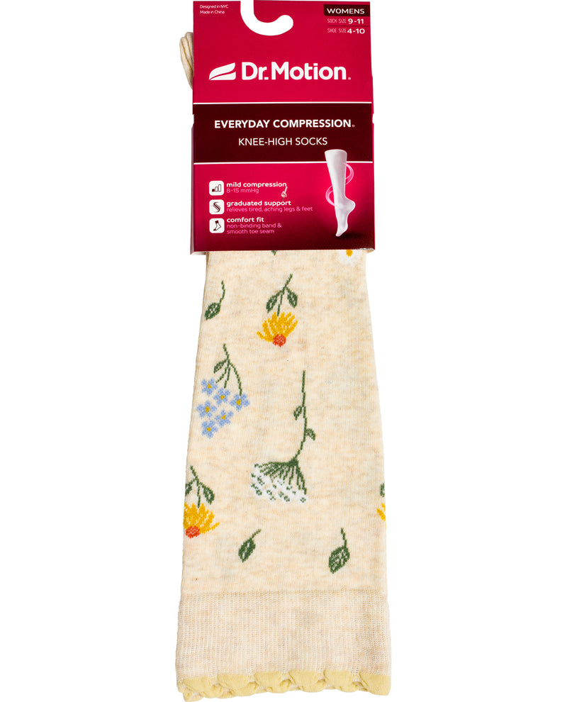 Dr. Motion Wildflowers Knee High Compression Socks