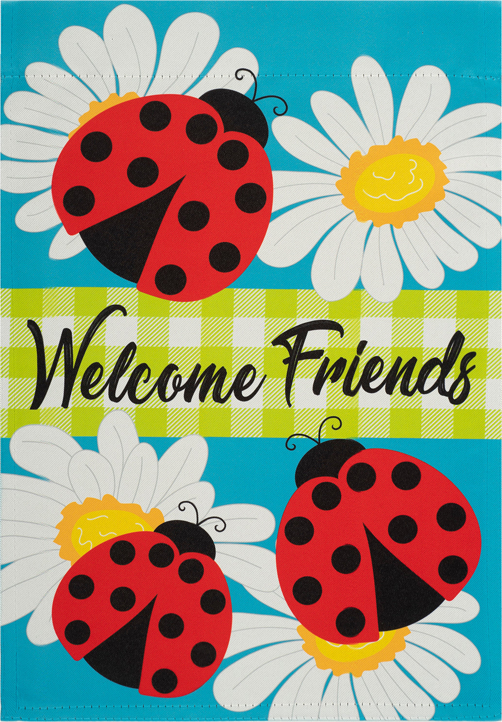 Daisies and Lady's Welcome Suede Garden Flag