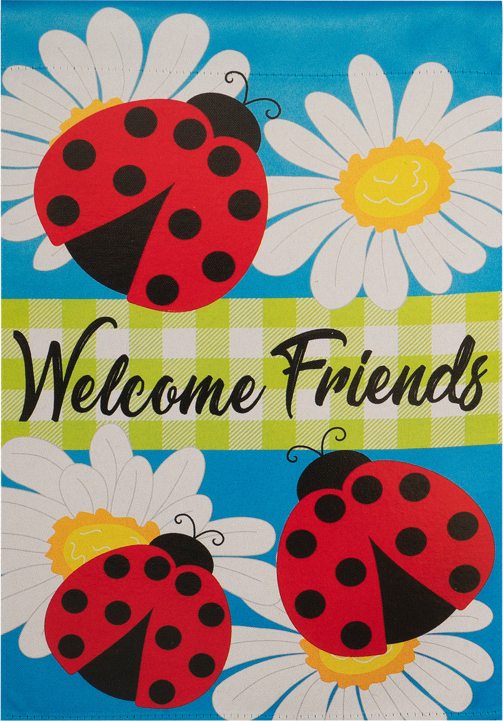 Daisies and Lady's Welcome Suede House Flag