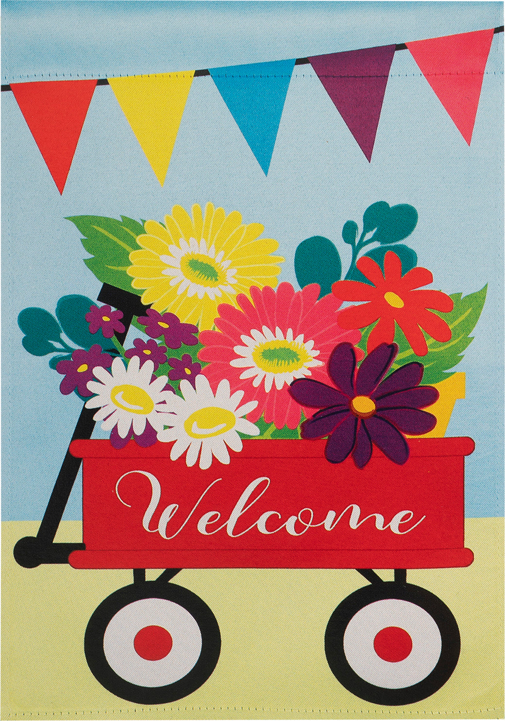 Welcome Wagon Suede House Flag