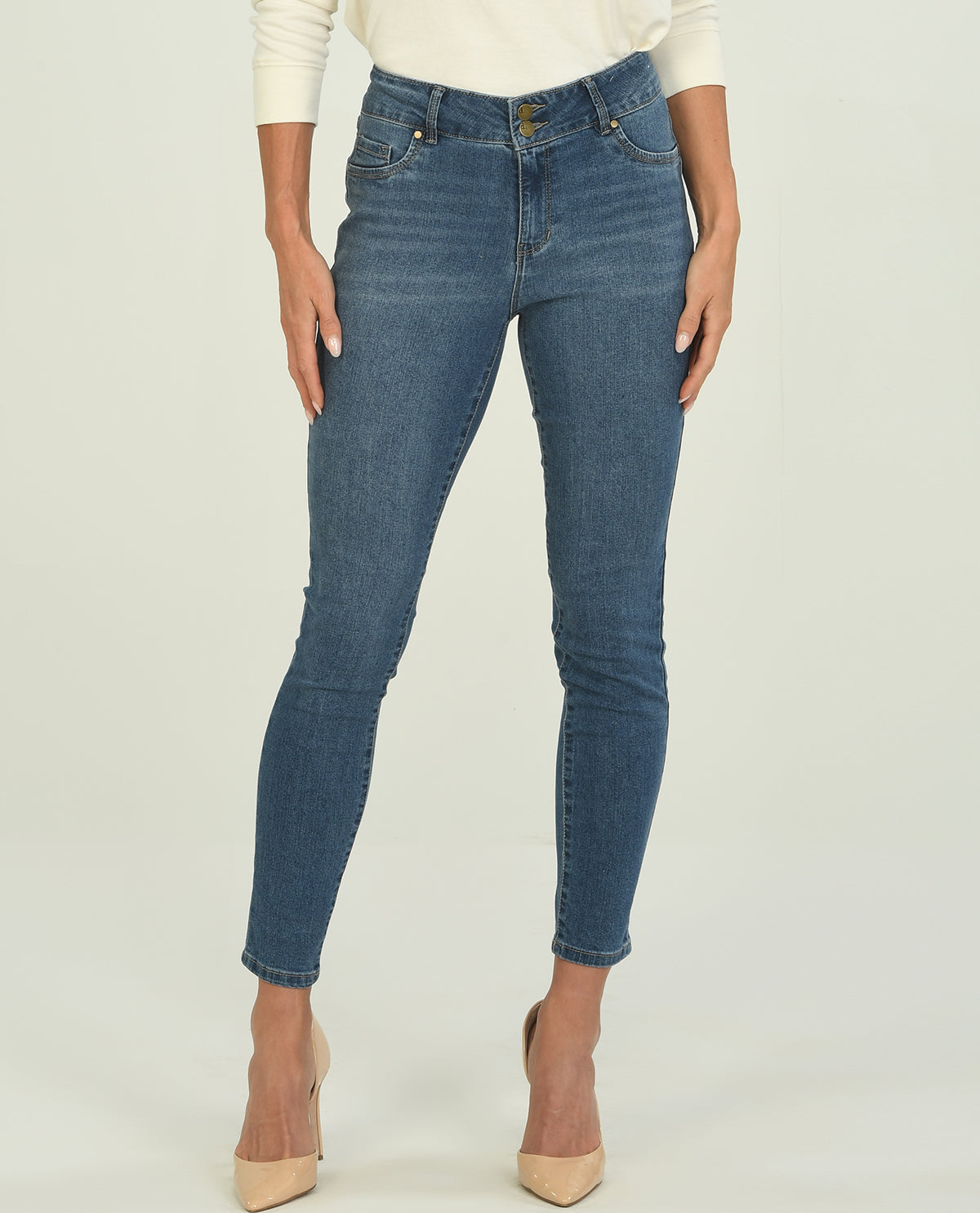D Jeans Double Button Skinny Jeans