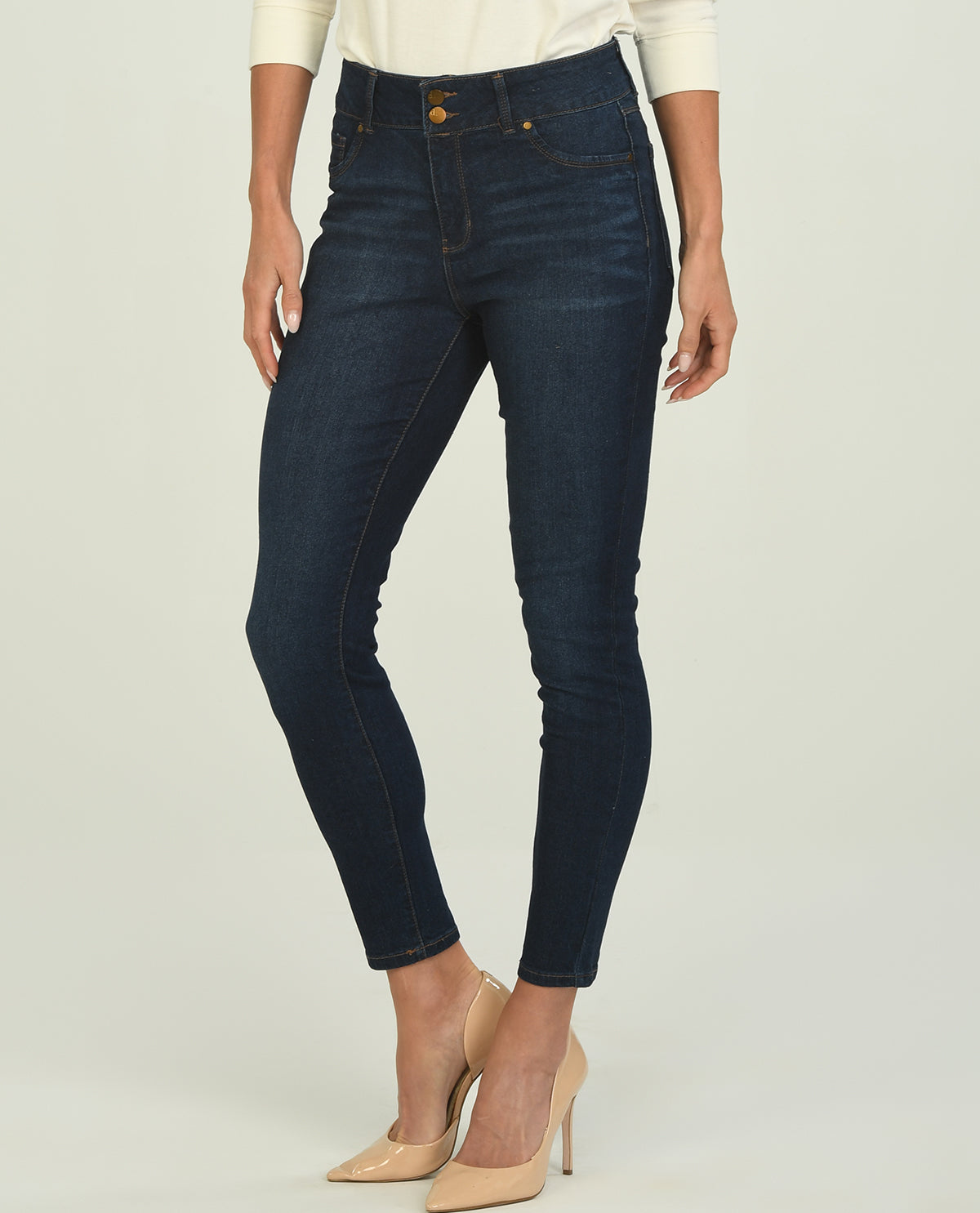 D Jeans Double Button Skinny Jeans