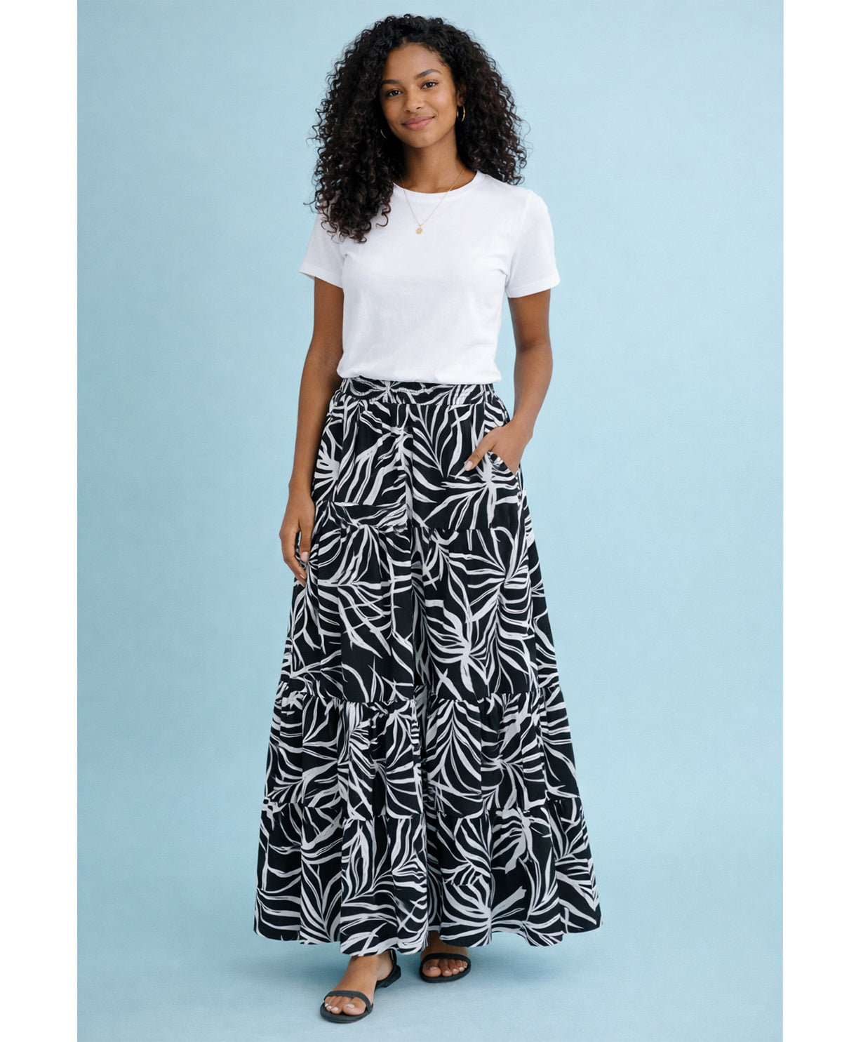 Robert Louis Print Silky Knit Skirt