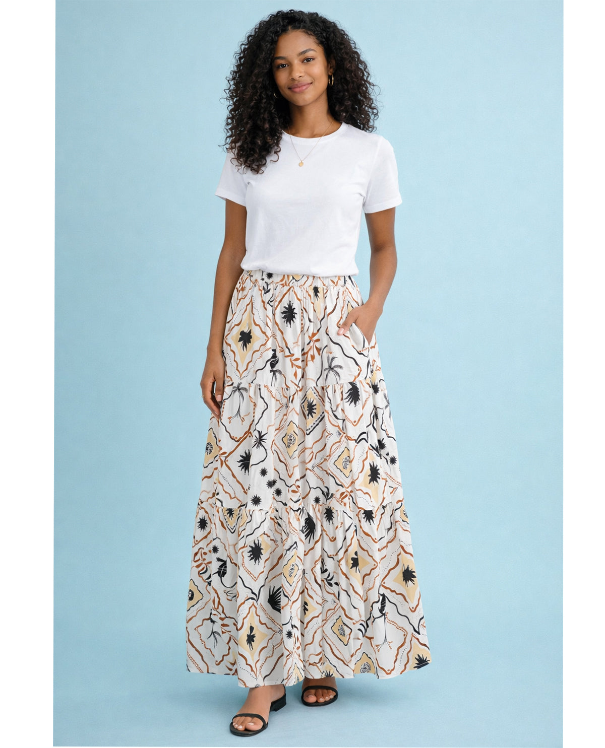 Robert Louis Print Silky Knit Skirt