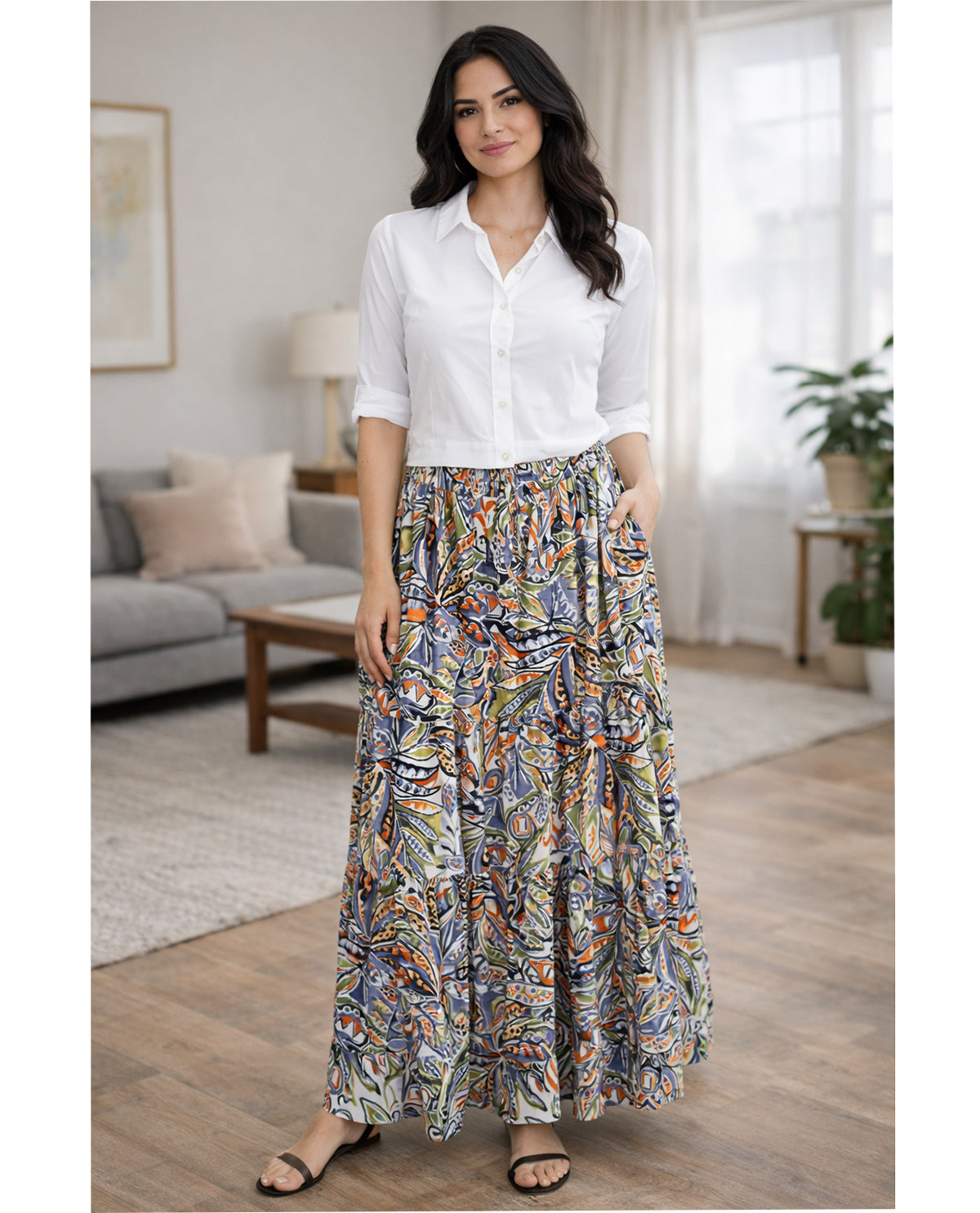 Robert Louis Print Silky Knit Skirt