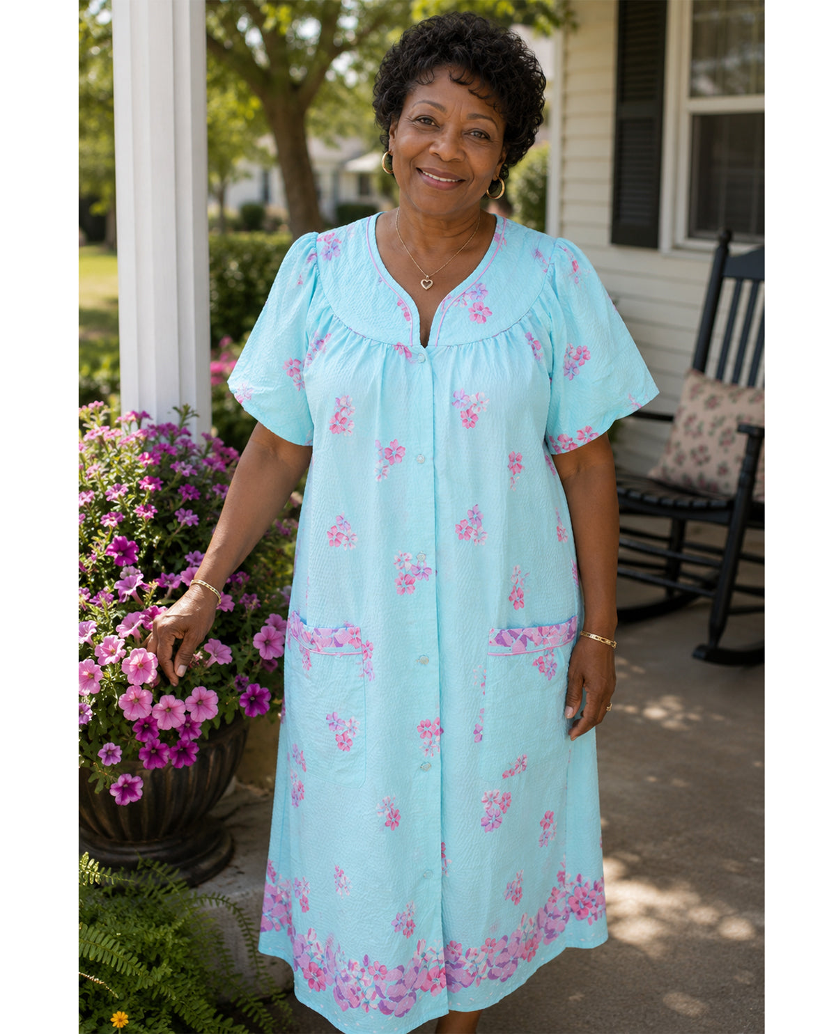 Elegant Emily Woven Plisse Duster