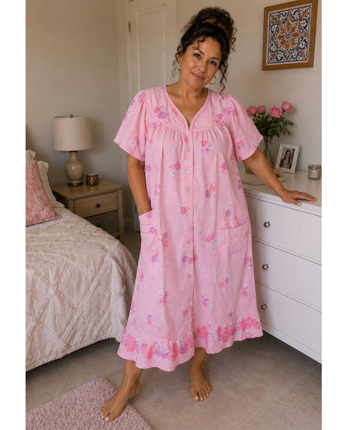 Elegant Emily Woven Plisse Duster