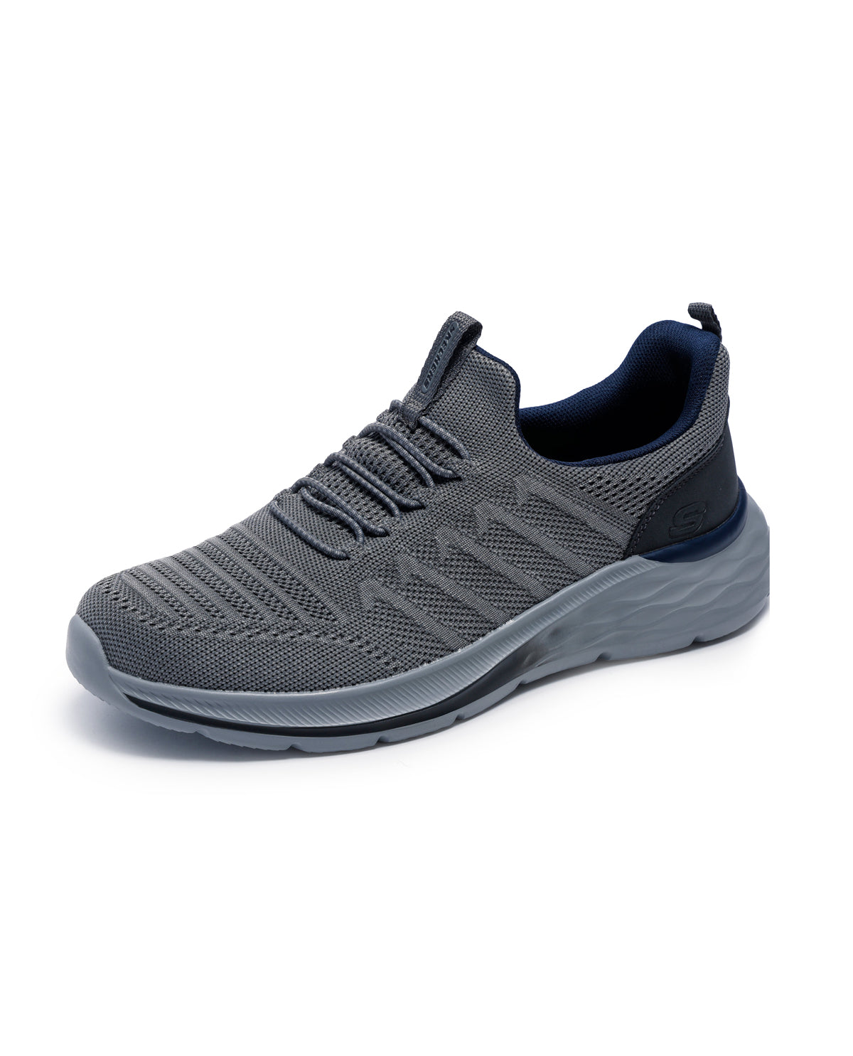 Gray athletic shoe on a white background