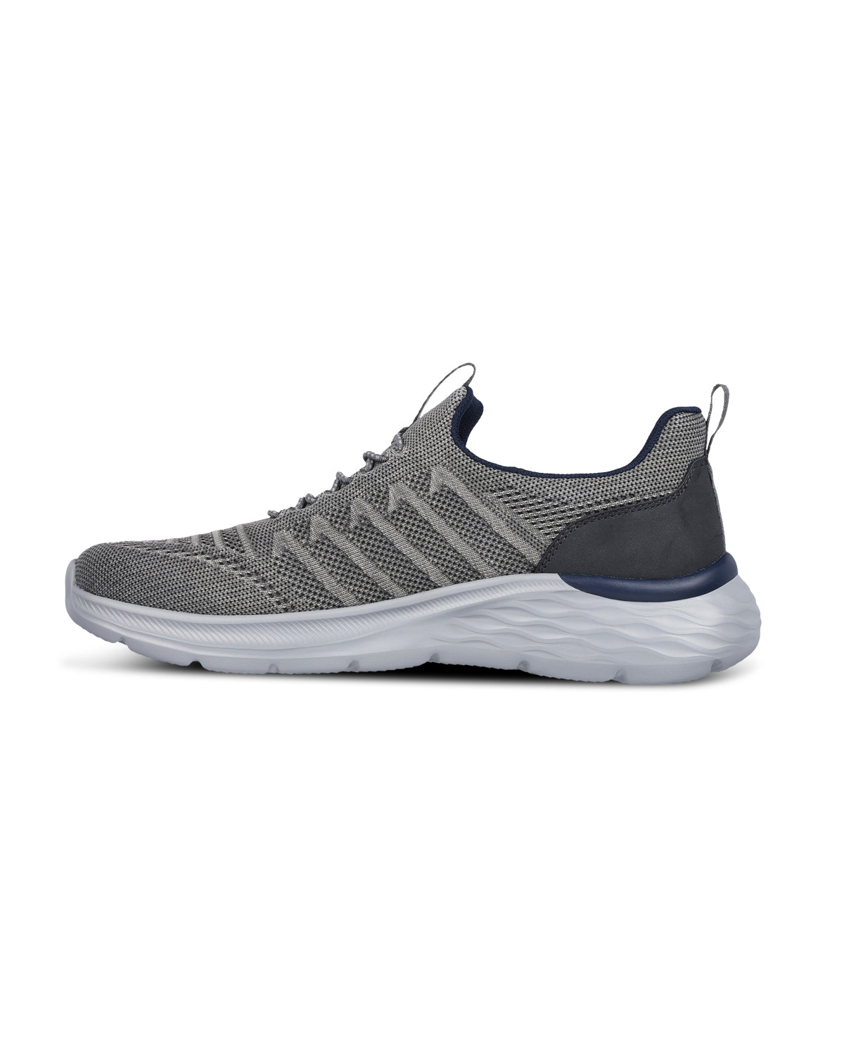 Gray athletic shoe on a white background