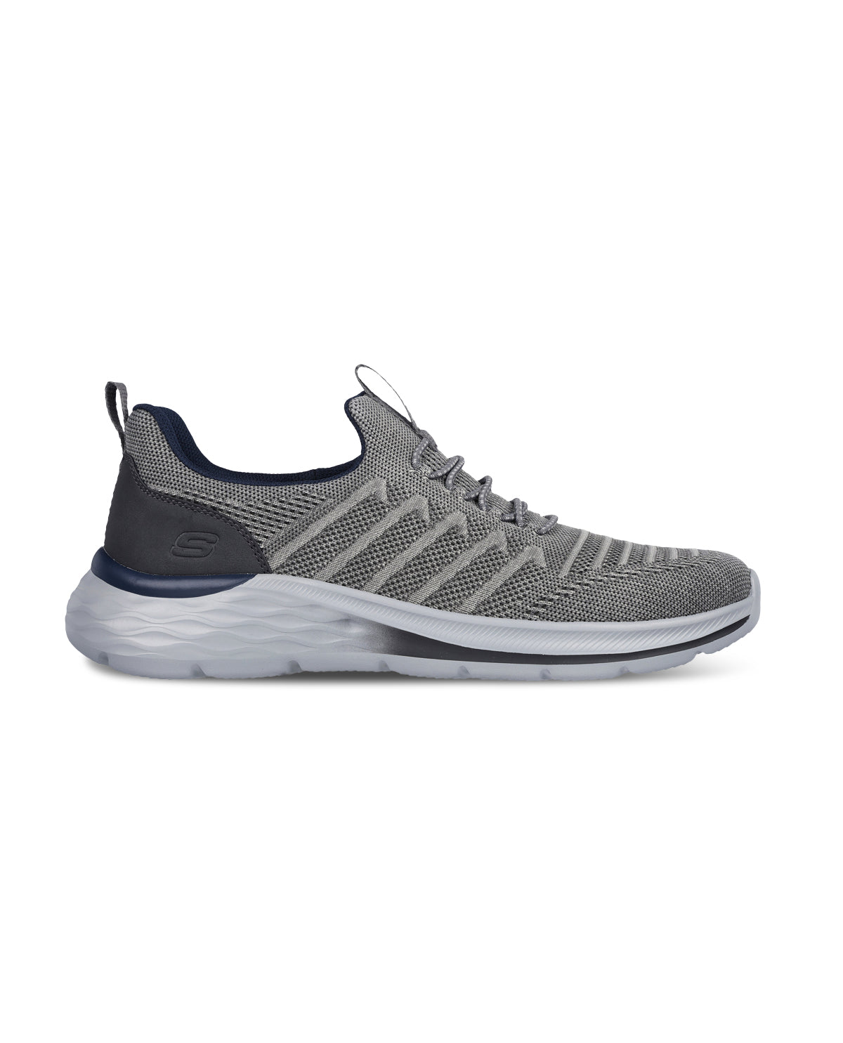 Light gray sneaker with white sole on a white background