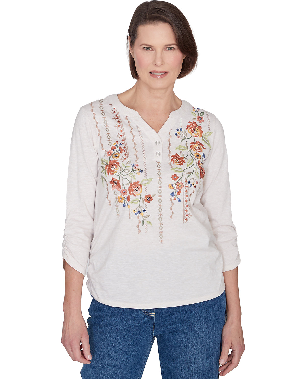 Alfred Dunner Missy Scottsdale Floral Embroidered Knit Top