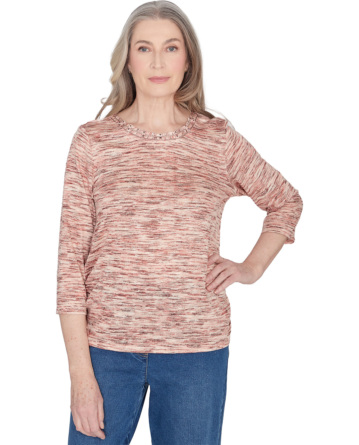 Alfred Dunner Missy Scottsdale Space Dye Knit Top