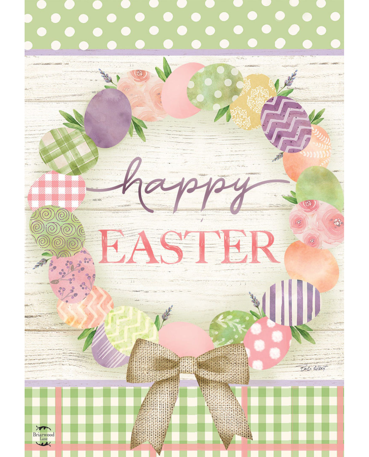 Easter Egg Wreath Garden Flag