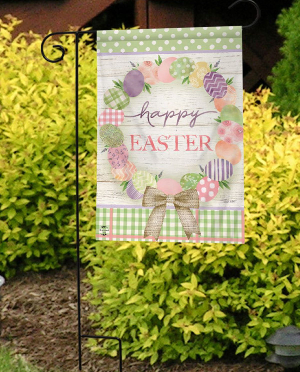 Easter Egg Wreath Garden Flag