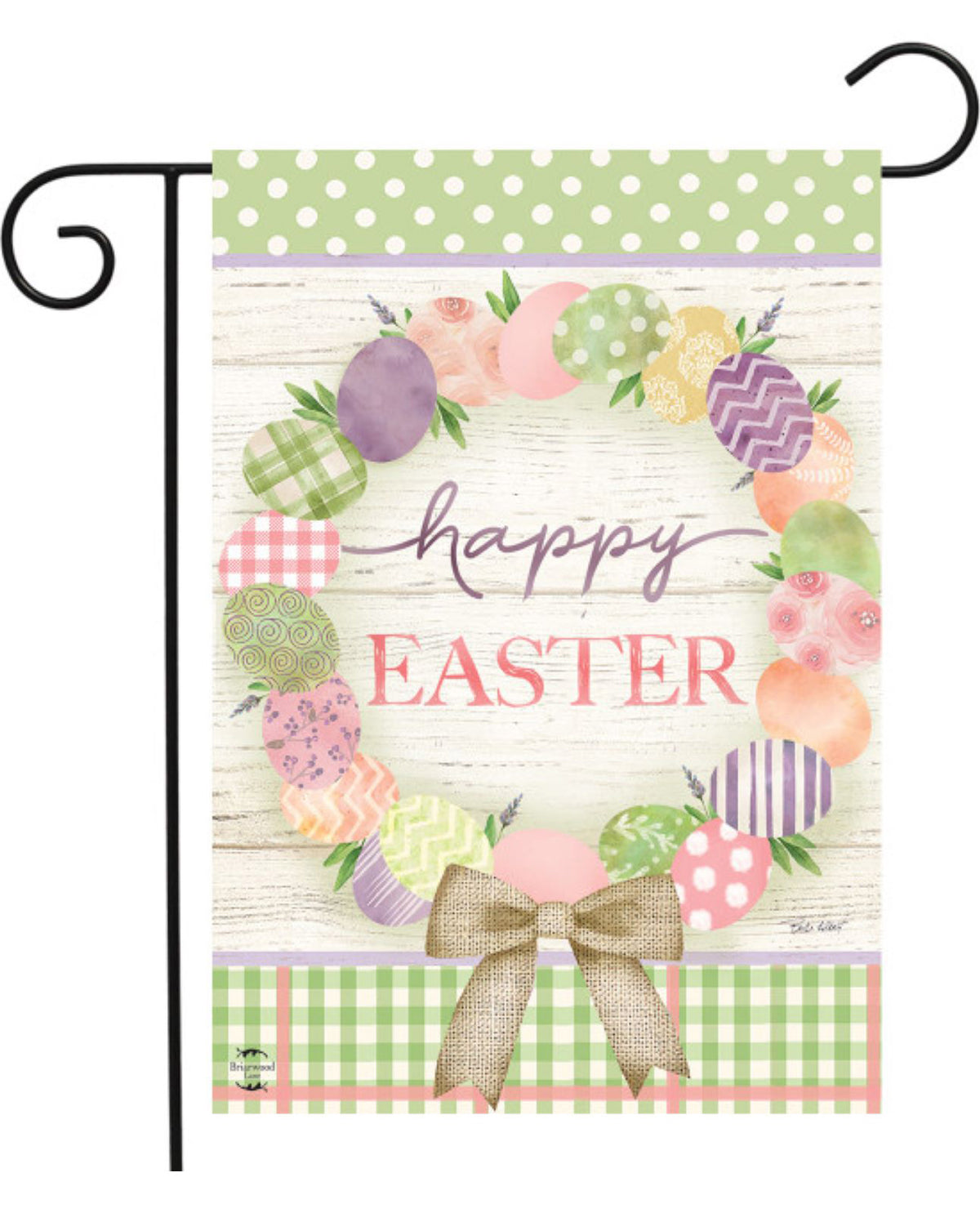 Easter Egg Wreath Garden Flag